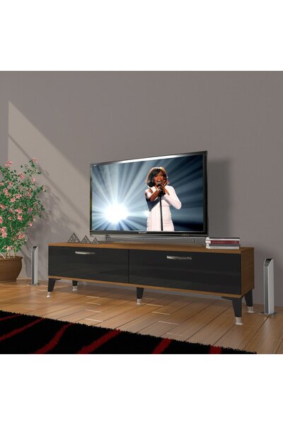 Decoraktiv Eko 140 Mdf Std Silver Tv Ünitesi Tv Sehpası - Ceviz - Siyah