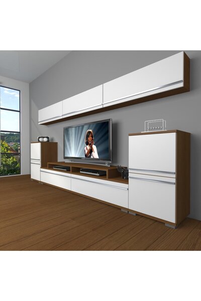 Decoraktiv Ekoflex 9 Mdf Tv Ünitesi Tv Sehpası - Ceviz - Beyaz