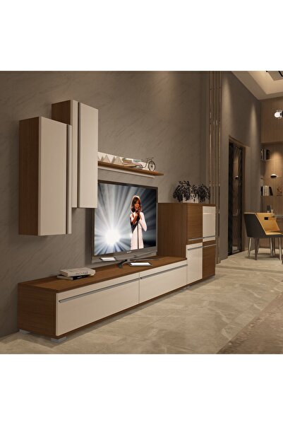 Decoraktiv Eko 6 Mdf Std Tv Ünitesi Tv Sehpası - Ceviz - Beyaz