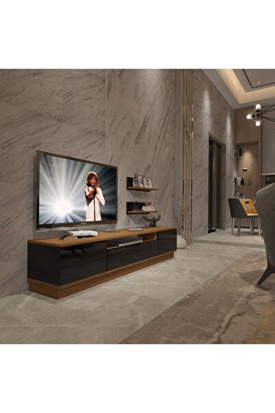 Decoraktiv Trendstyle 4s Mdf Tv Ünitesi Tv Sehpası - Ceviz - Siyah