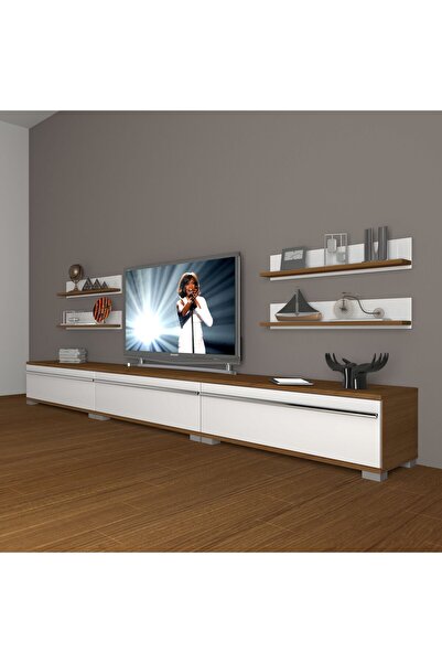 Decoraktiv Eko 270r Mdf Tv Ünitesi Tv Sehpası - Ceviz - Beyaz