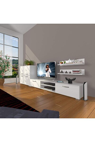 Decoraktiv Eko On Mdf Dvd Tv Ünitesi Tv Sehpası - Parlak Beyaz