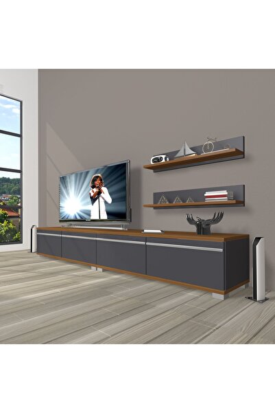 Decoraktiv Eko 220t Mdf Tv Ünitesi Tv Sehpası - Ceviz - Antrasit