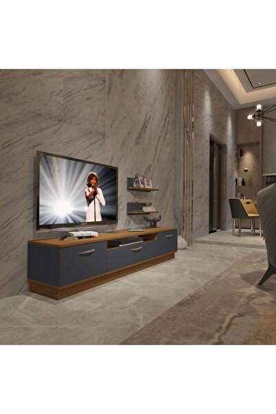 Decoraktiv Trendstyle 4 Mdf Tv Ünitesi Tv Sehpası - Ceviz - Antrasit