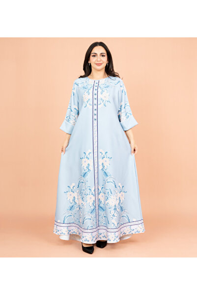 IKKXA جلابية بطباعة كريستال انشانت