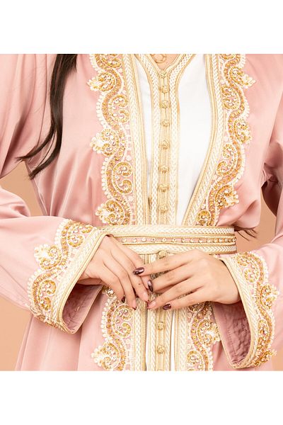 IKKXA Belted Elegant 2-Piece Kaftan