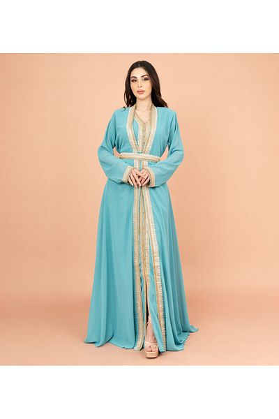 IKKXA Belted Elegant 2-Piece Kaftan