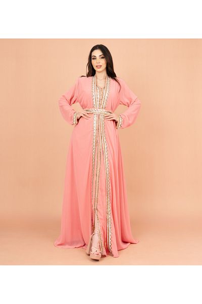 IKKXA Belted Elegant 2-Piece Kaftan