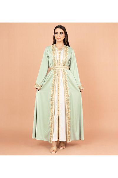 IKKXA Belted Elegant 2-Piece Kaftan