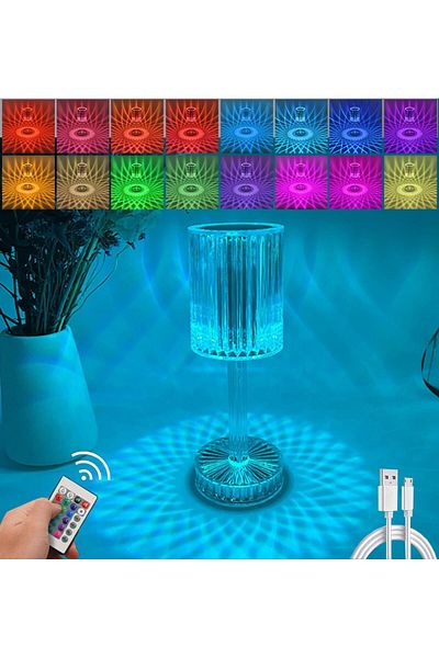 COOYA Crystal Table Lamp, 16 Colors Touch Control Diamond, Remote Control Romantic, for decoration