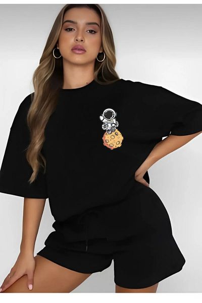 Elfa Tekstil Σετ σορτς και μπλουζάκι με στάμπα "Little astronaut".