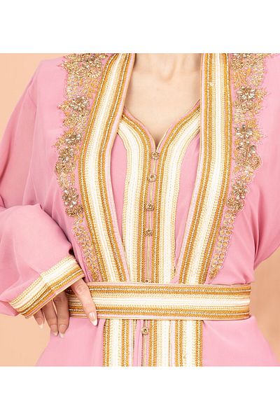 IKKXA Belted Elegant 2-Piece Kaftan
