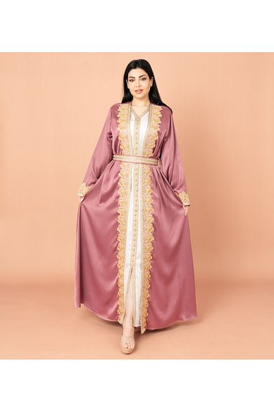 IKKXA Belted Elegant 2-Piece Kaftan