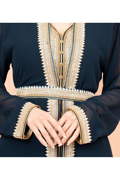 IKKXA Belted Elegant 2-Piece Kaftan