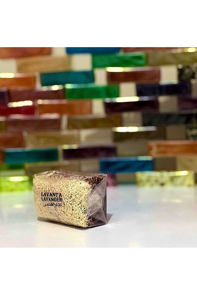 SABUNCU BABA Natural Pumpkin Fiber Lavender Soap