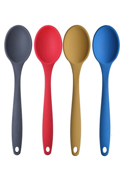 Atlas Mutfak ملاعق سيليكون مقاومة للحريق كبيرة الحجم بأربعة ألوان - ملعقة سيل...