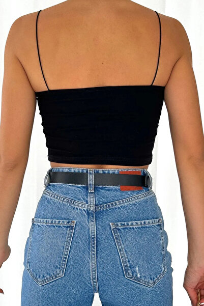 SARDIS Πακέτο 2 Μαύρο Λευκό Εφαρμοσμένο/Εφαρμοσμένο Crop Μπλούζα Μπλούζα