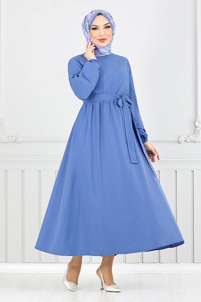 ModaMerve Rochie cu talie elastică 012MR1077-M Indigo