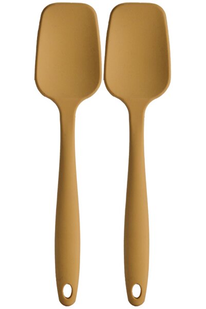 Atlas Mutfak ملعقة مسطحة سيليكون مقاومة للحريق مقاس كبير، لون أصفر، قطعتين