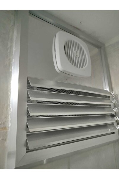 Home Grilă de baie din aluminiu cromat lucios cu ventilator 35x35cm Q125 Vent...