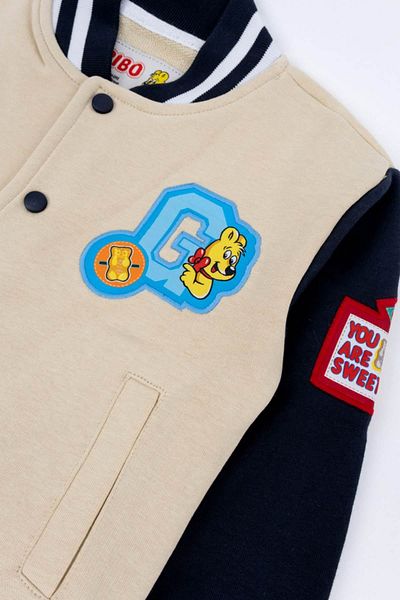 Haribo 4-10 Years Licensed Haribo Unisex Children's College Jacket -Latte/Navy
