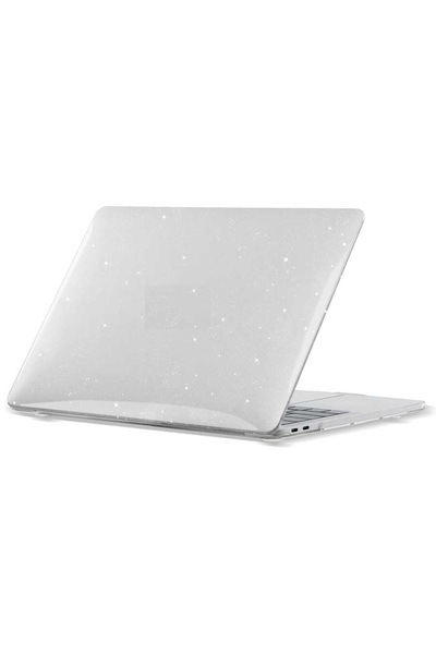 UnDePlus Apple Macbook Air 15inç M2 2023 A2941 Uyumlu Kılıf Simli Ön Arka Kapak