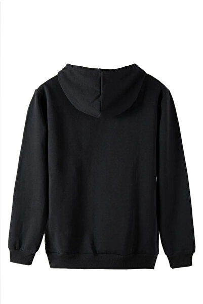 HOFFNUNG Unisex Hooded Front Butterfly Printed Slim Fit Kangaroo Pocket Sweatshirt