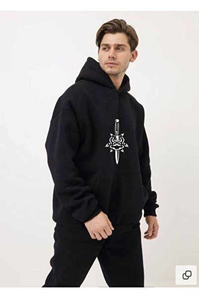 Prekarya design سترة سوداء كبيرة الحجم مطبوعة