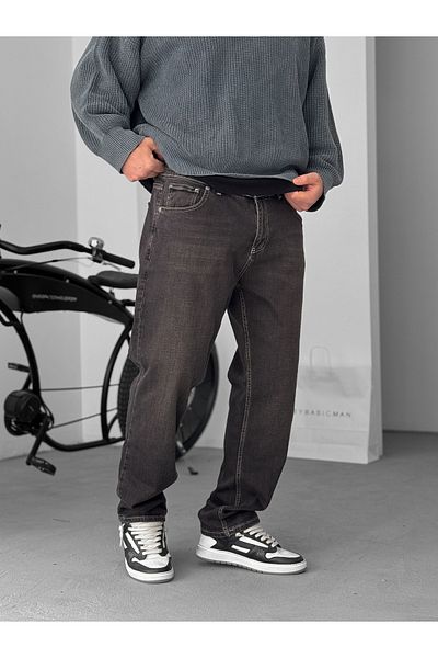 BYBASICMAN Dark Brown Stitched Lycra Regular Fit Jean Ke-718