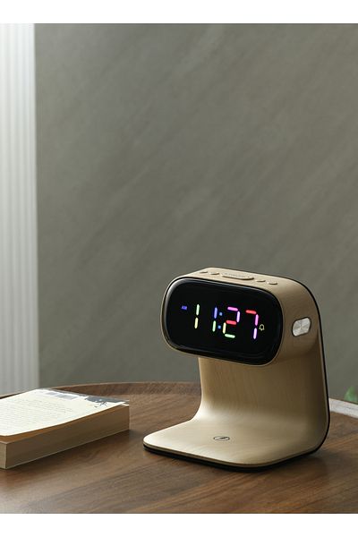 sharpdo LED Multi-Function 3-In-1 Night Light Alarm Clock with Wireless Charging