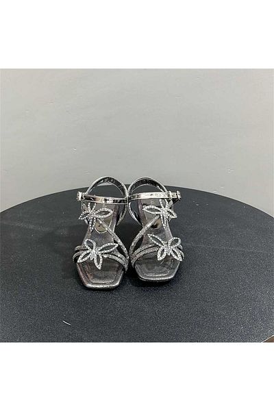 jadeer Mini Angel Girl Pantofi cu toc fluture pentru copii Platinum 26-30 K-07B