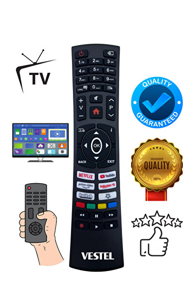 MUKE Vestel Youtube Netflix Tuşlu-Smart TV Kumanda TV’nizi Kontrol Edin, Keyf...