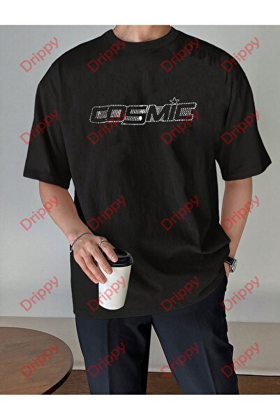 Drippy Tricou unisex cu imprimeu cosmic negru