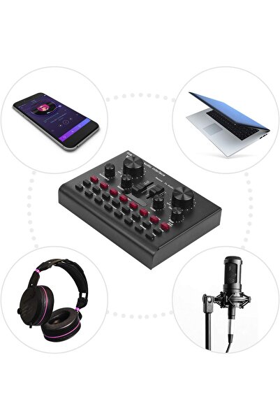 fulina بطاقة صوت الميكروفون، خلاط صوت USB مع 16 تأثيرًا للبث المباشر، جهاز تغيير الصوت، دي جي كاريوكي