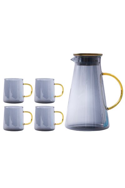 sharpdo Light Luxury Glass Kettle And Cup Set Household Nordic With One 1880 ML Pot And Four 315 ML Cups