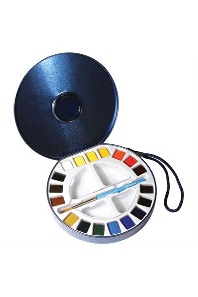 Daler Rowney Aquafine Plastik Kutu Travel Sulu Boya Set 18'li