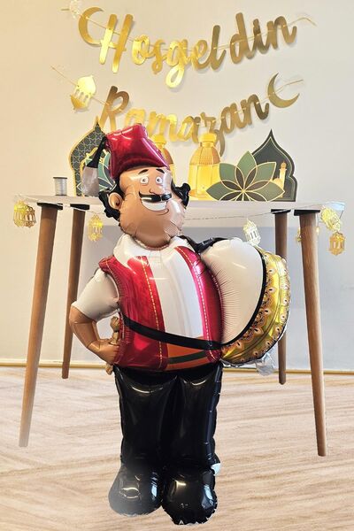 ATAKENT PARTİ Ramazan Davulcusu Folyo Balon Ramazan Süsleme Balonu 120cm AYAK...