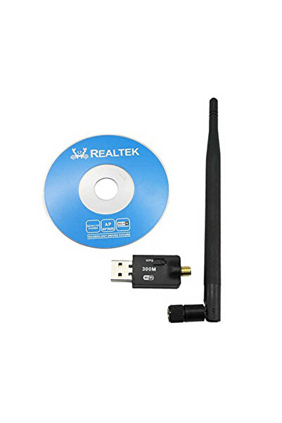 Koodmax 300Mbps Wireless USB WiFi Adaptör Dongle 5dBi Anten Network LAN
