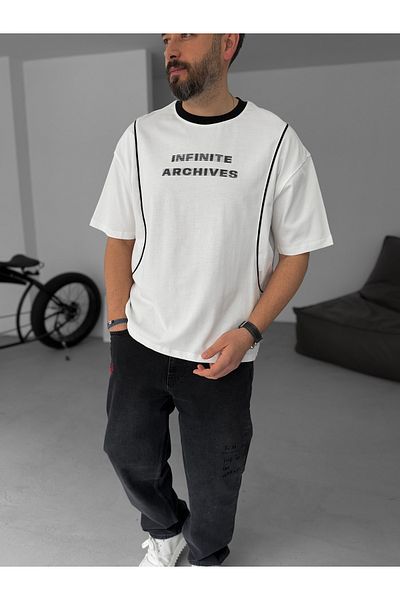 BYBASICMAN Infinite White Oversize T-Shirt - Pm-008