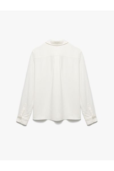Koton Buttoned Long Sleeve Classic Collar Viscose Women's Shirt