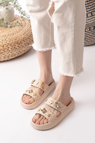 Slipcat Women's Stylish, Comfortable, Casual Sandals/Slippers with Stones
