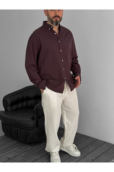BYBASICMAN Dark Brown Fresh Fabric Basic Shirt G-5138/12