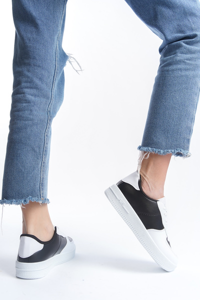 Moda Değirmeni Pantofi de damă alb-negru Md1003-101-0001_2059_39