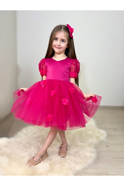 Gulsagg KABARIK TÜL BEDENİ PAMUK SATEN ÇOCUK ABİYE KOSTÜM