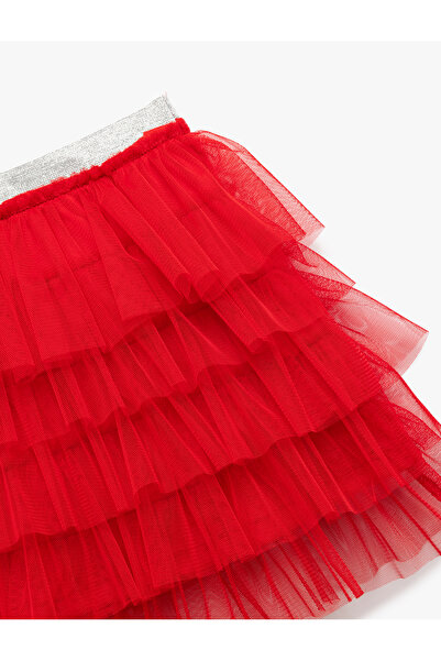 Koton Elastischer Tutu-Rock aus mehrlagigem Tüll mit detaillierten Details