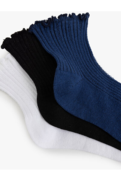 Koton Fırfırlı Çok Renkli 3'lü Çorap Seti