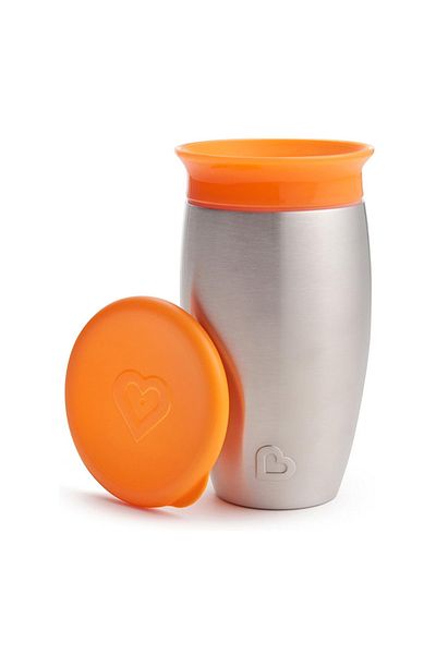 Munchkin Miracle 360 Stainless Steel Sippy Cup Orange 296ml