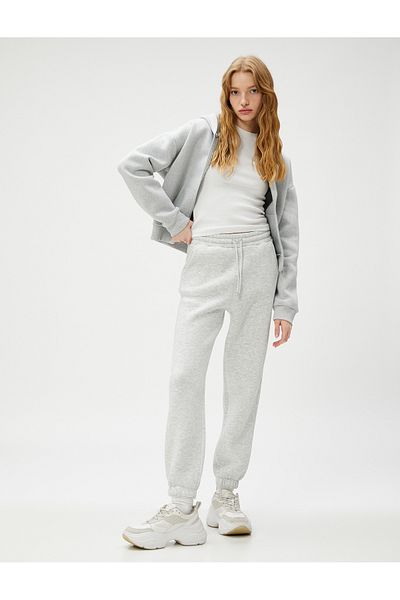 Koton Jogger Sweatpants - Elastic Waist and Lace-Up Pocket Detail