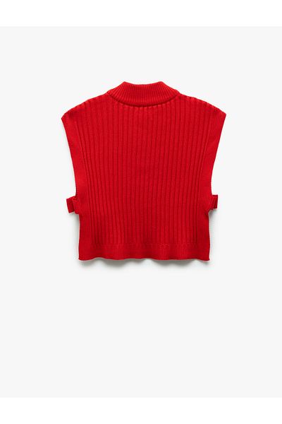Koton Half Zipper Detailed Stand Collar Sleeveless Knitwear Sweater