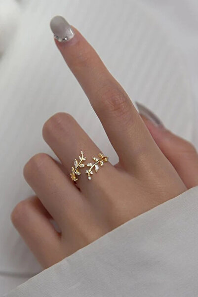 Sahira Jewelry Akasya Çiçeği 14k Gold Kaplama Kadın Yüzük